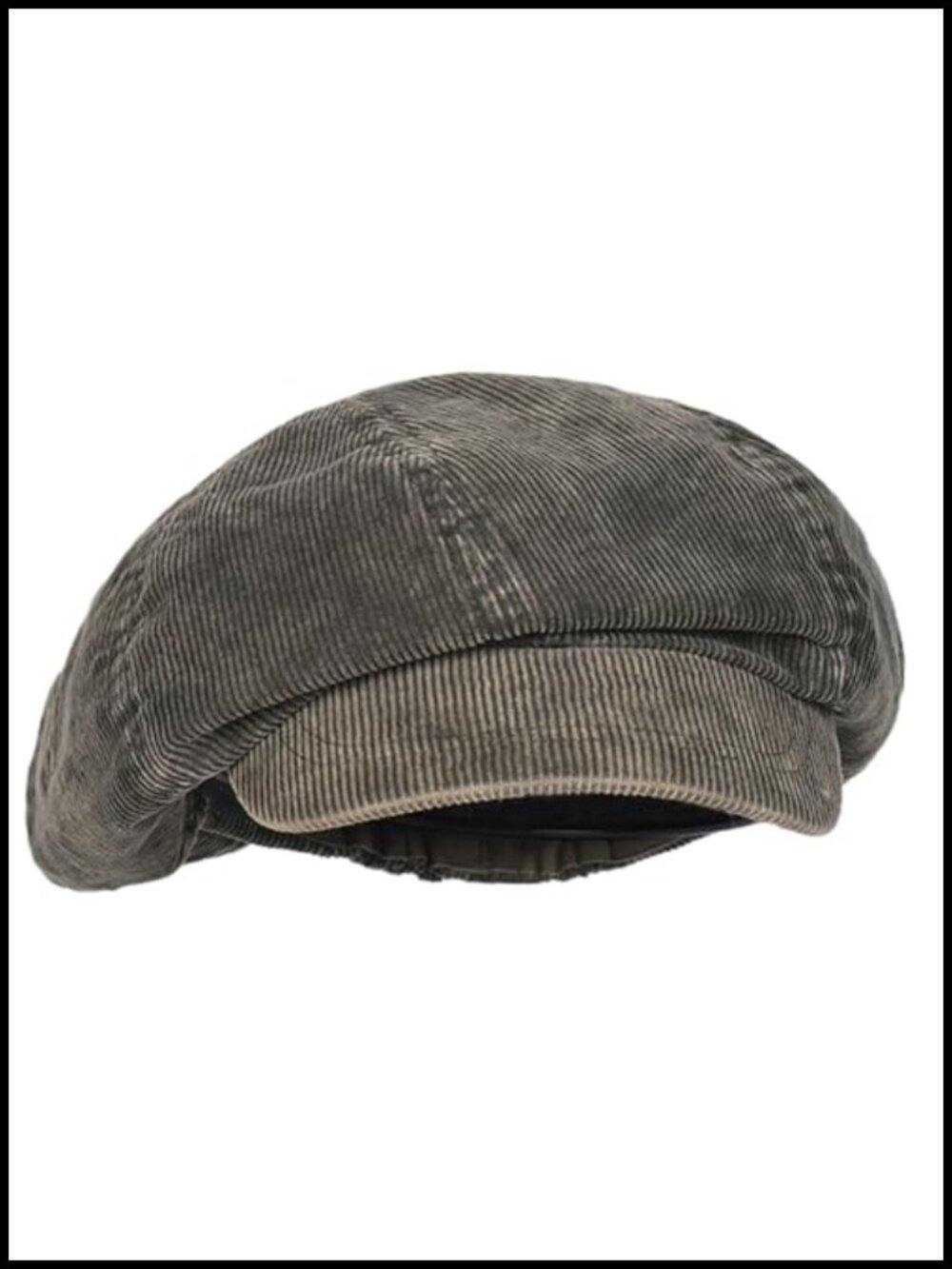 Corduroy Newsboy Beret Hat for Men & Women One Size Short Visor Cabbie Cap